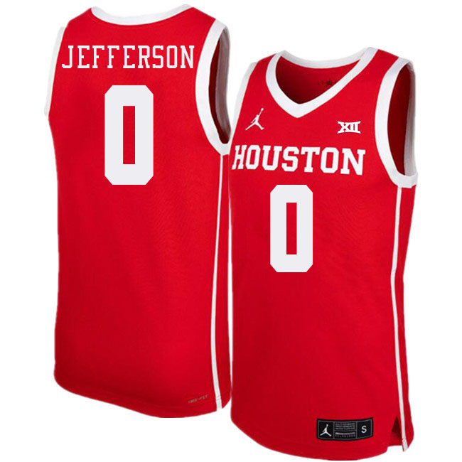 Kordelius Jefferson College Jersey,Houston Cougars #0 Kordelius Jefferson Basketball Jersey-Red